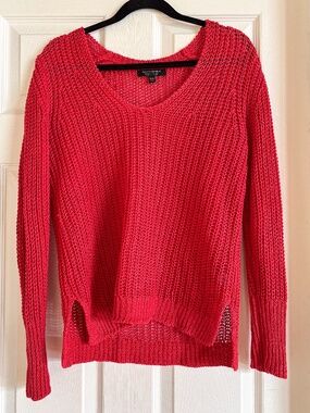 Banana Republic 100% Italian Linen Open Knit Sweater Pink Medium